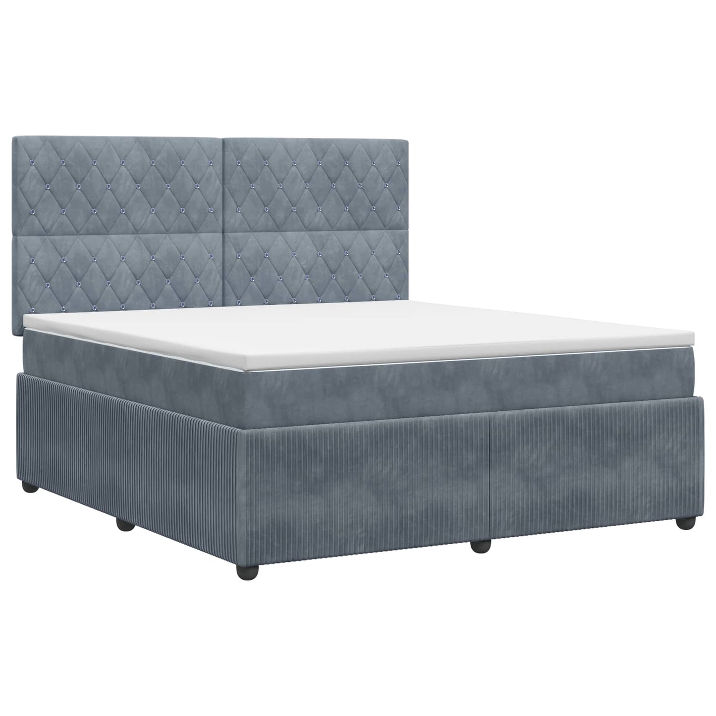 Boxspringbett mit Matratze Dunkelgrau 140 x 190 cm Samt