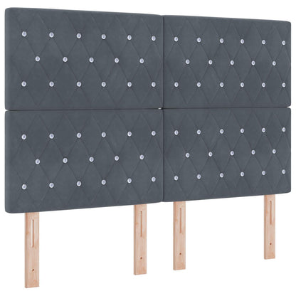 Boxspringbett mit Matratze Dunkelgrau 140 x 190 cm Samt