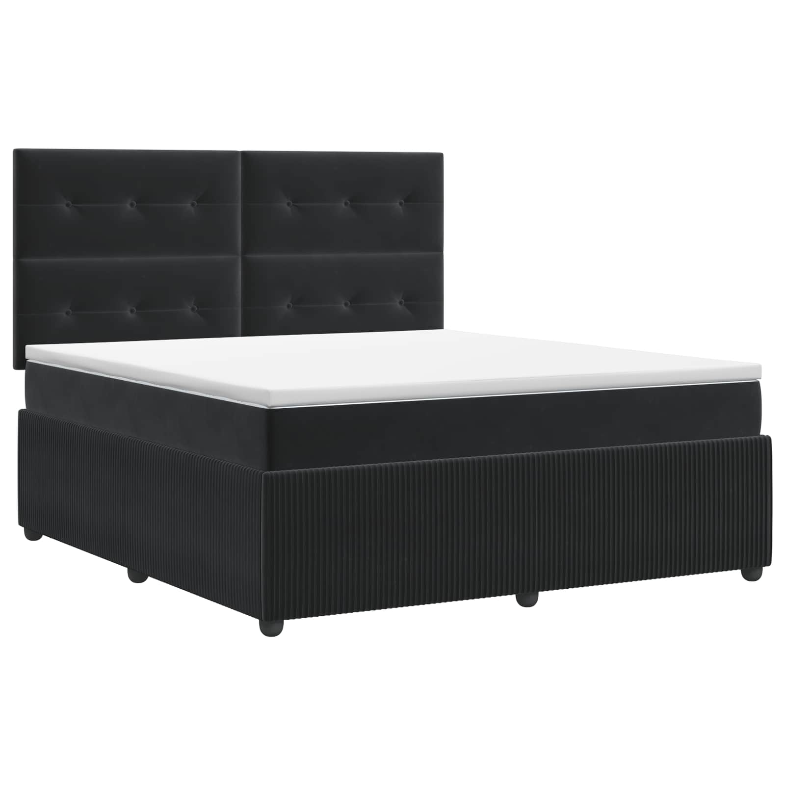 Boxspringbett mit Matratze Schwarz 140 x 200 cm Samt