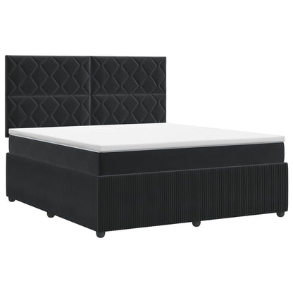 Boxspringbett mit Matratze Schwarz 140 x 200 cm Samt