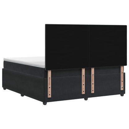 Boxspringbett mit Matratze Schwarz 140 x 200 cm Samt