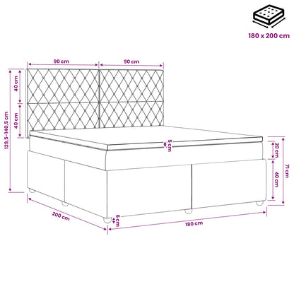 Boxspringbett mit Matratze Dunkelgrau 180 x 200 cm Samt