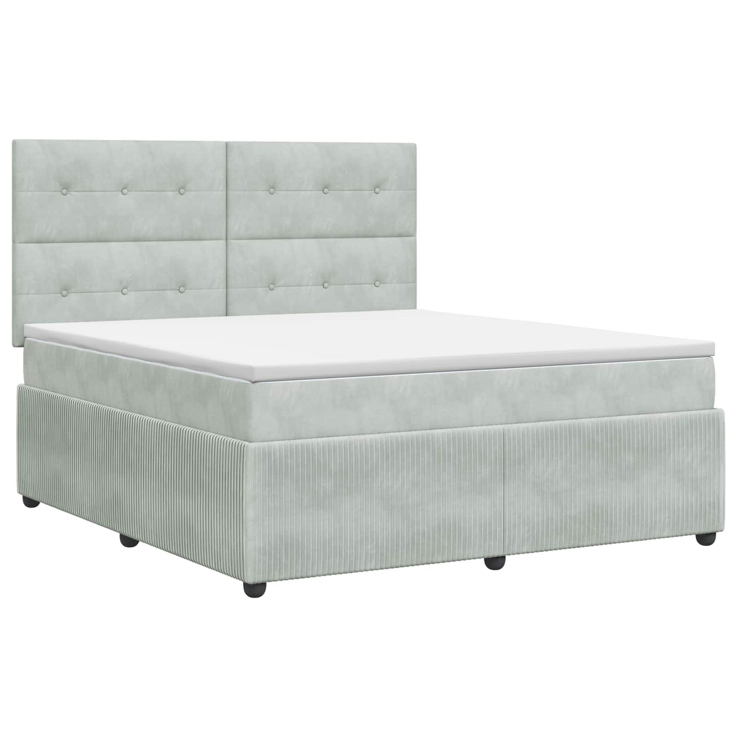 Boxspringbett mit Matratze Hellgrau 180 x 200 cm Samt