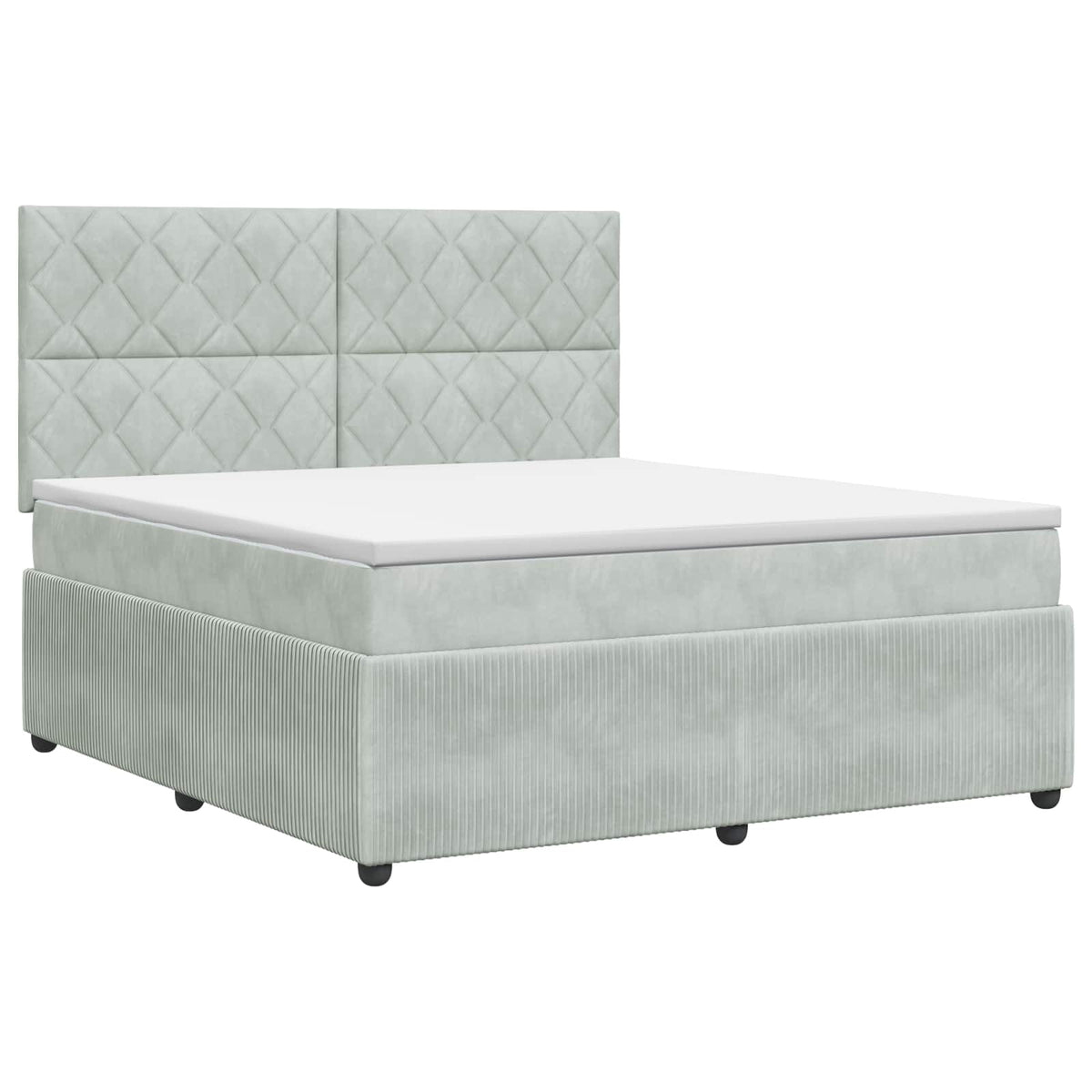 Boxspringbett mit Matratze Hellgrau 180 x 200 cm Samt