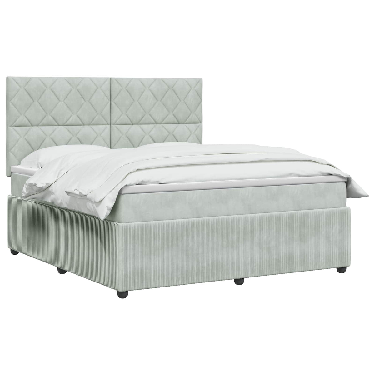 Boxspringbett mit Matratze Hellgrau 180 x 200 cm Samt