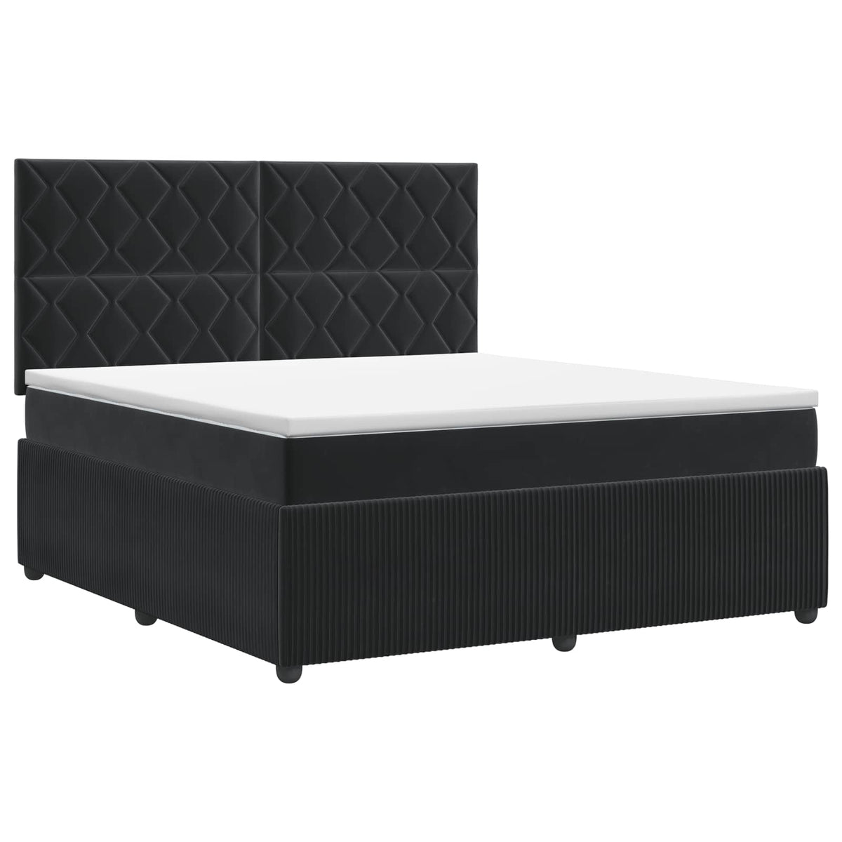 Boxspringbett mit Matratze Schwarz 180 x 200 cm Samt