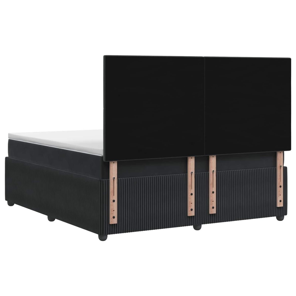 Boxspringbett mit Matratze Schwarz 180 x 200 cm Samt