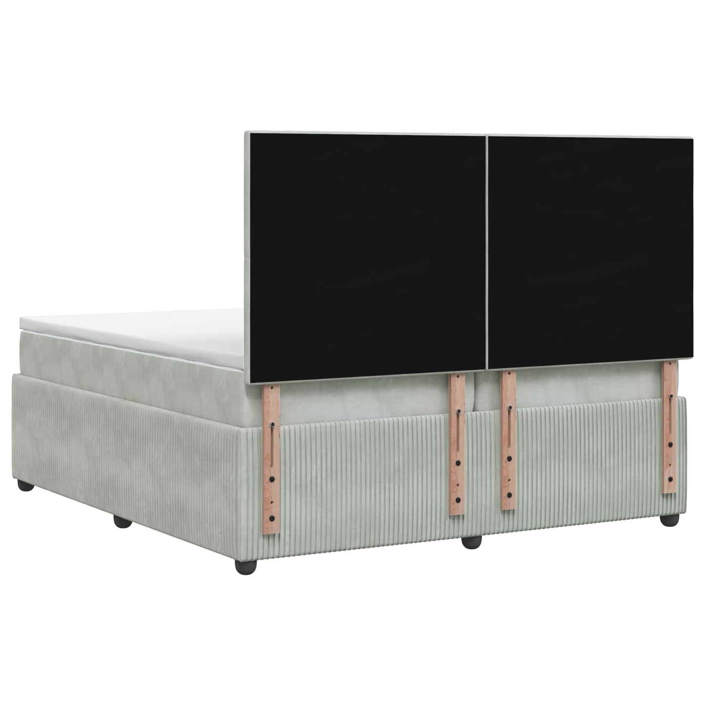 Boxspringbett mit Matratze Hellgrau 200 x 200 cm Samt