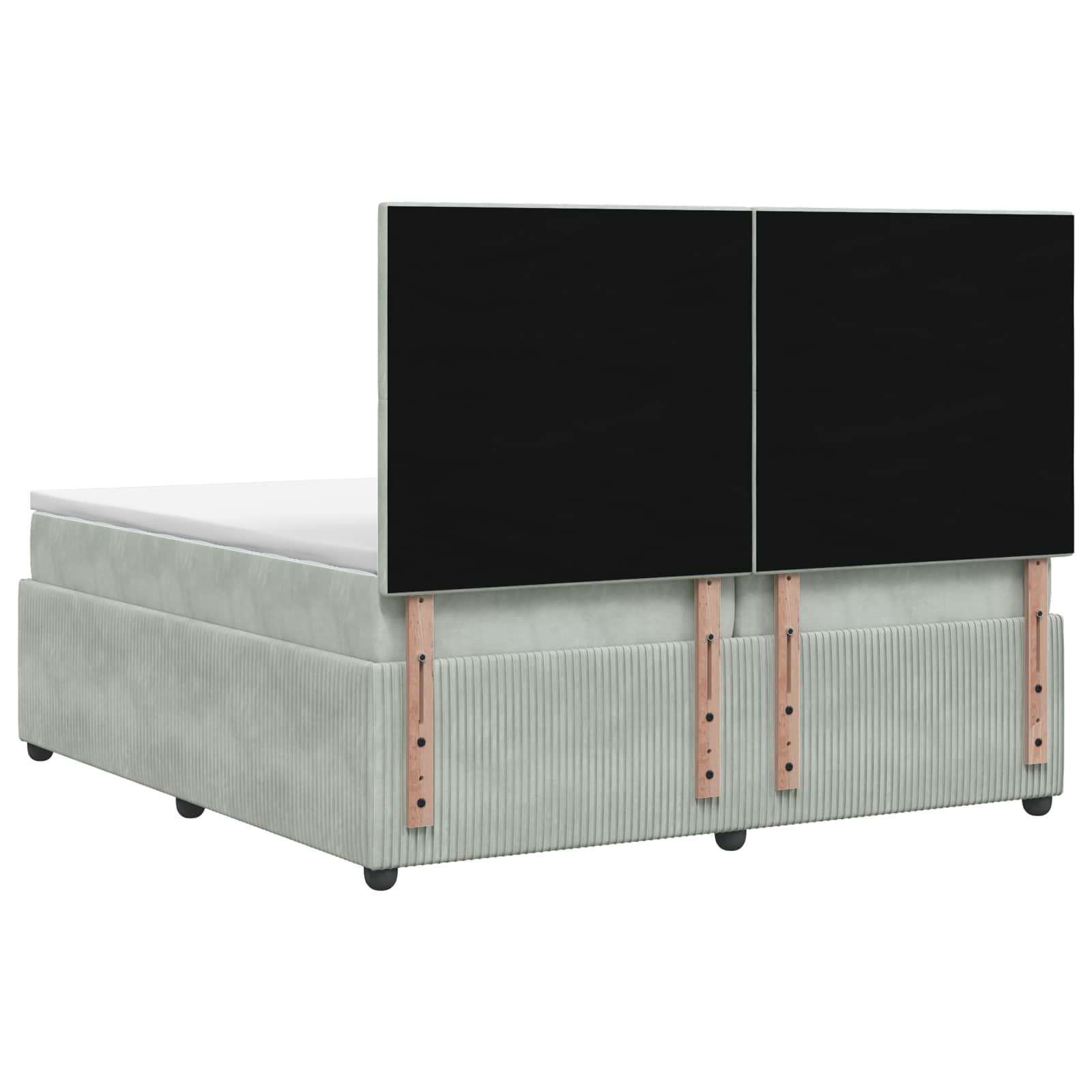 Boxspringbett mit Matratze Hellgrau 200 x 200 cm Samt