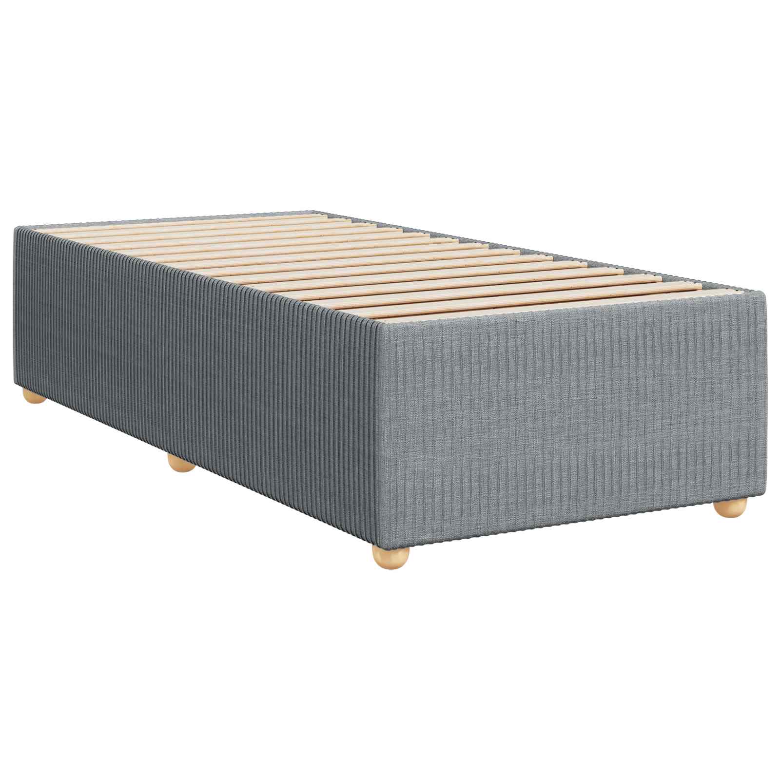 Boxspringbett mit Matratze mit Kopfteil Hellgrau Einzeln Stoff