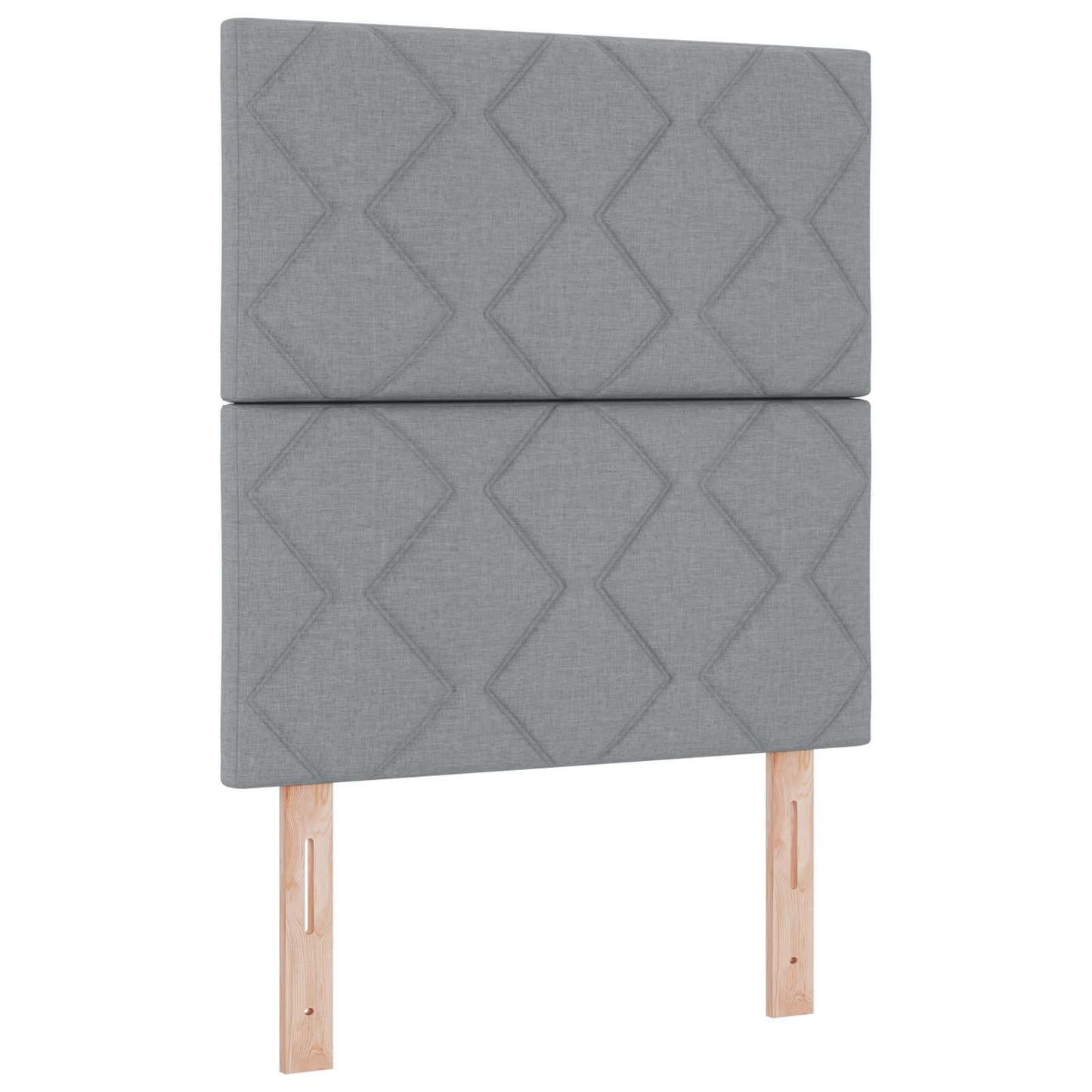 Boxspringbett mit Matratze mit Kopfteil Hellgrau Einzeln Stoff