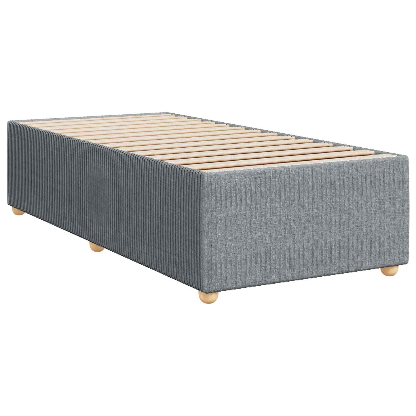 Boxspringbett mit Matratze mit Kopfteil Hellgrau Einzeln Stoff