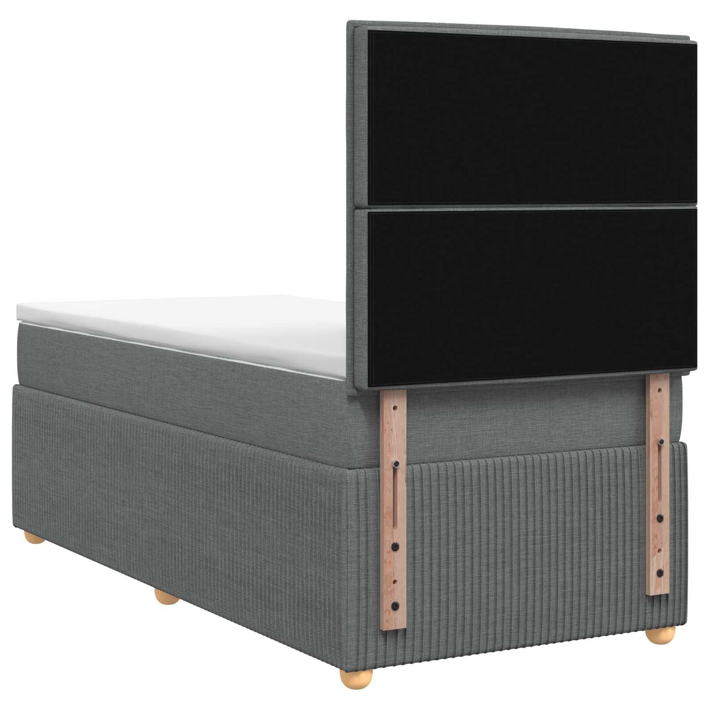 Boxspringbett mit Matratze Dunkelgrau Einzeln Stoff