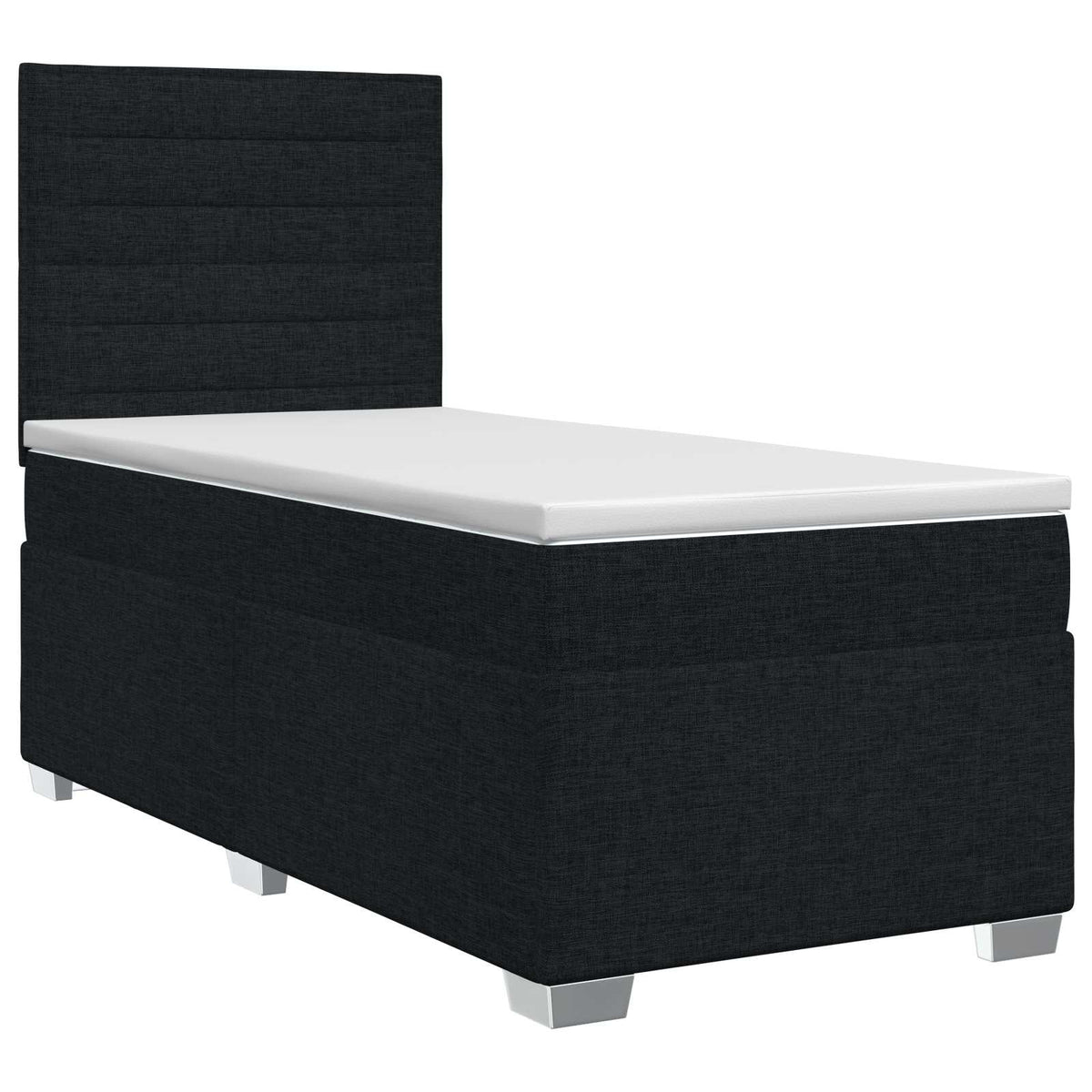 Boxspringbett mit Matratze Schwarz 80 x 200 cm Stoff