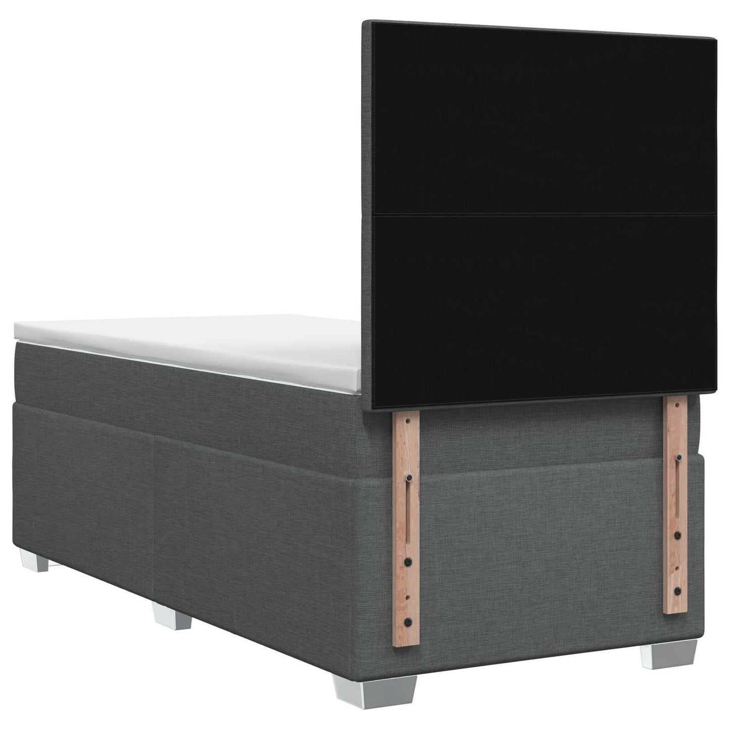 Boxspringbett mit Matratze Dunkelgrau 80 x 200 cm Stoff