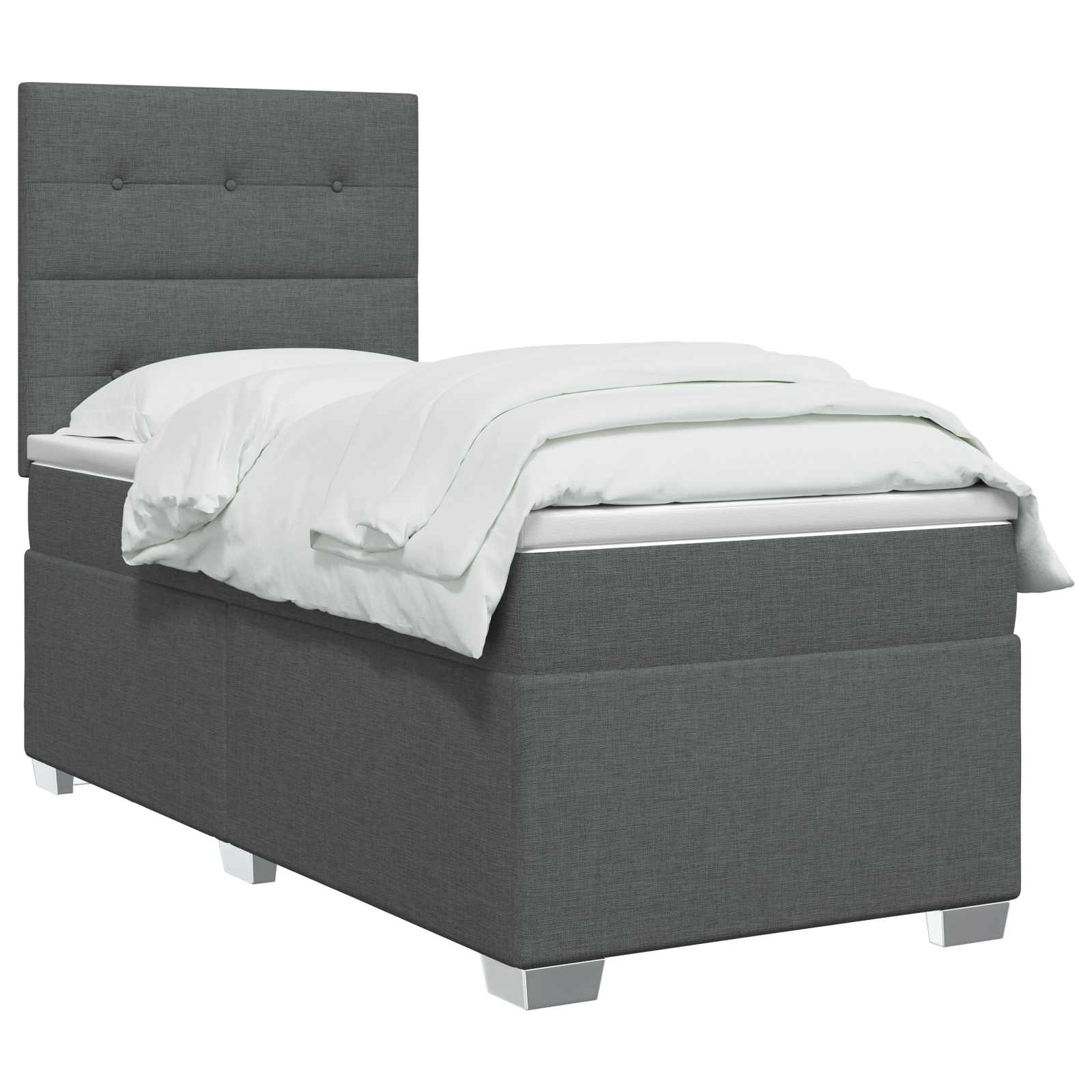 Boxspringbett mit Matratze Dunkelgrau 80 x 200 cm Stoff
