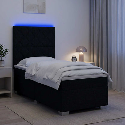 Boxspringbett mit Matratze Schwarz 80 x 200 cm Stoff