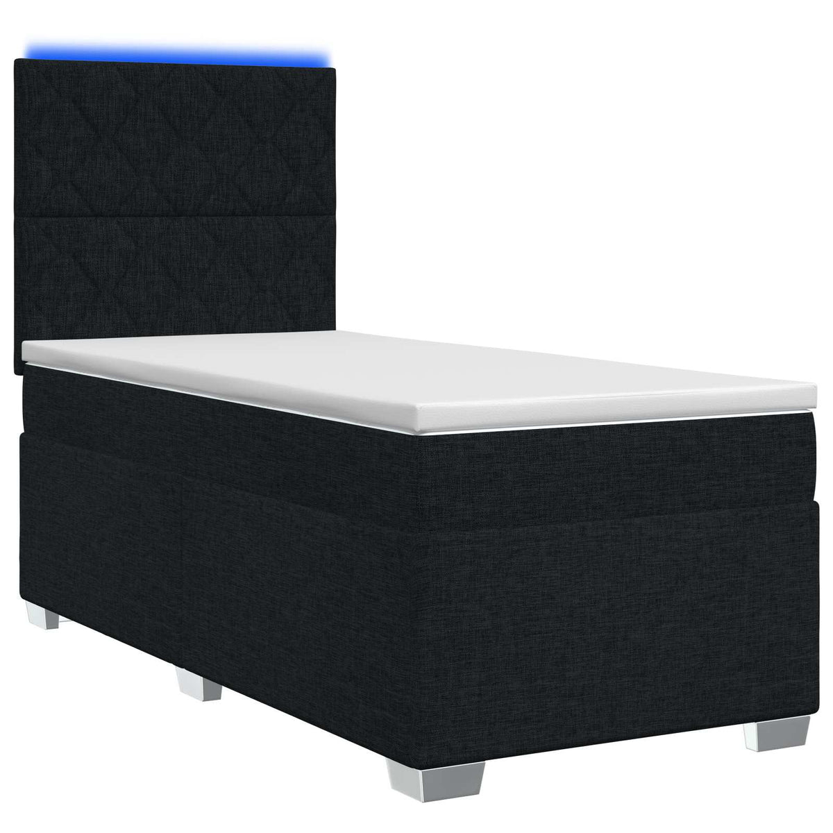 Boxspringbett mit Matratze Schwarz 80 x 200 cm Stoff