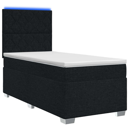 Boxspringbett mit Matratze Schwarz 80 x 200 cm Stoff