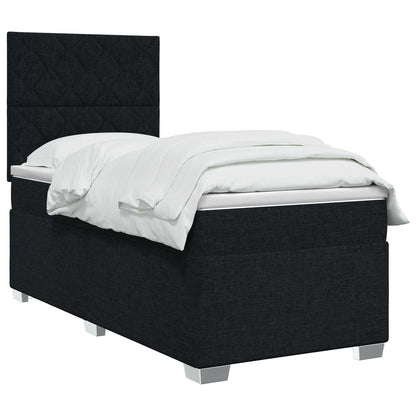 Boxspringbett mit Matratze Schwarz 80 x 200 cm Stoff