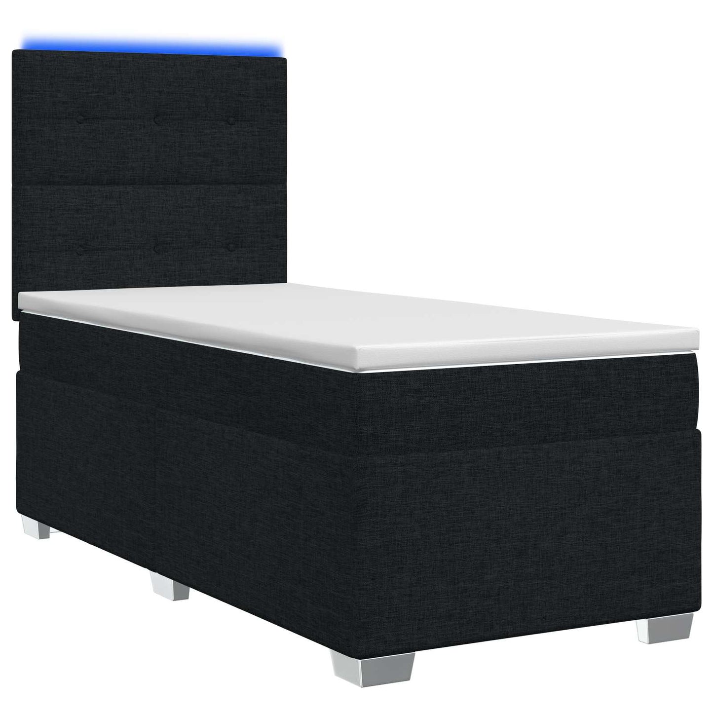 Boxspringbett mit Matratze Schwarz 90 x 190 cm Stoff