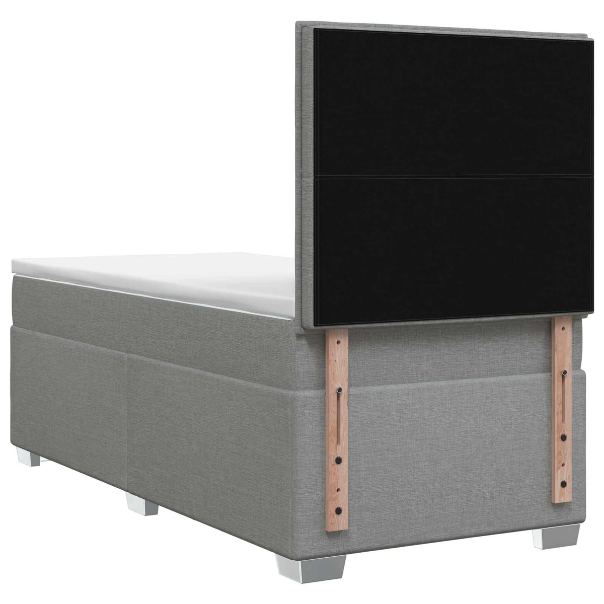 Boxspringbett mit Matratze Hellgrau 90 x 200 cm Stoff