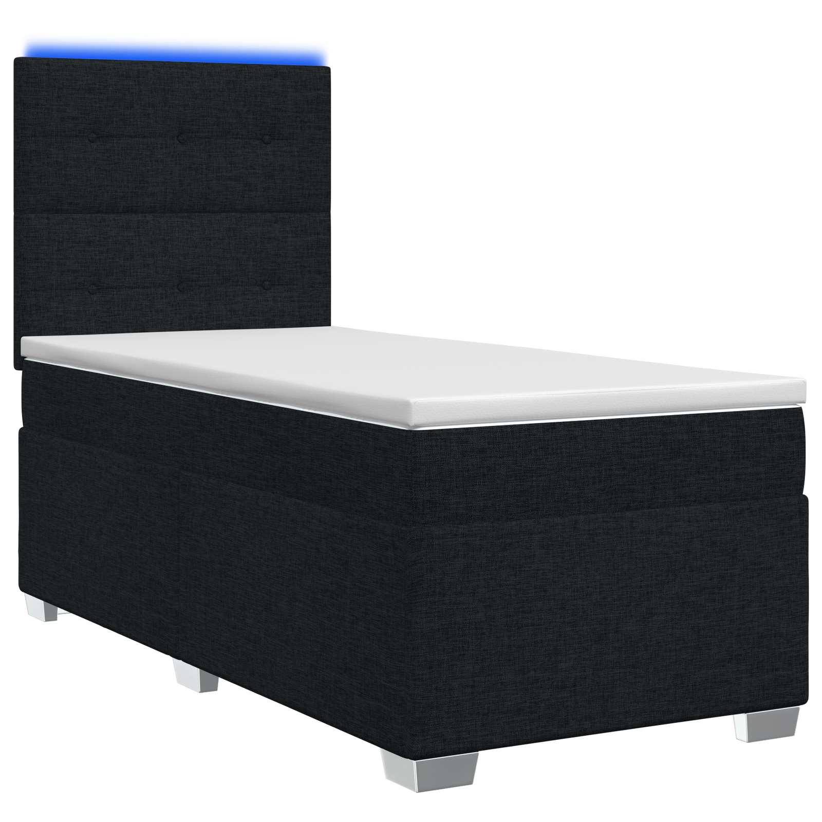 Boxspringbett mit Matratze Schwarz 90 x 200 cm Stoff