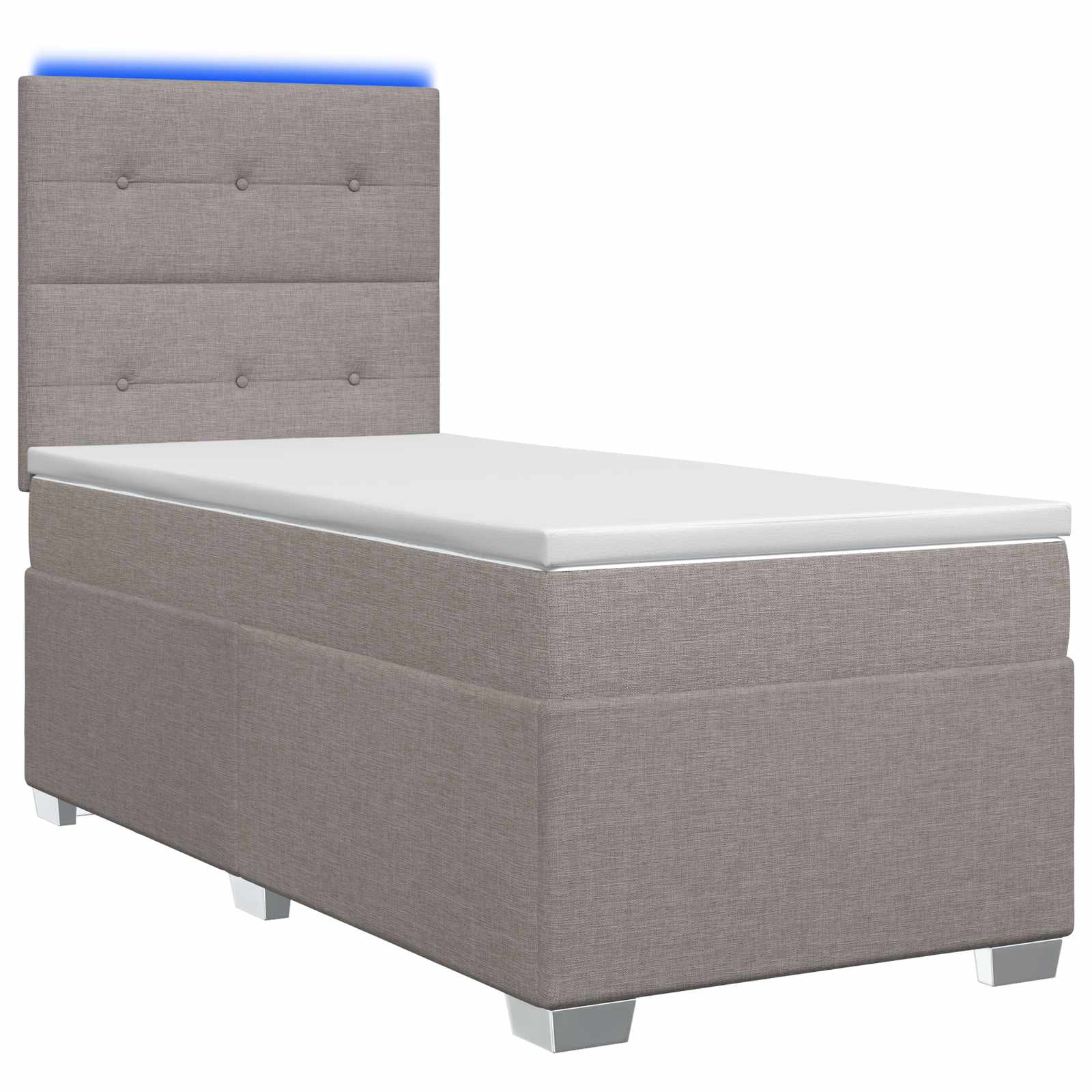Boxspringbett mit Matratze mit Kopfteil Taupe 90 x 200 cm Stoff