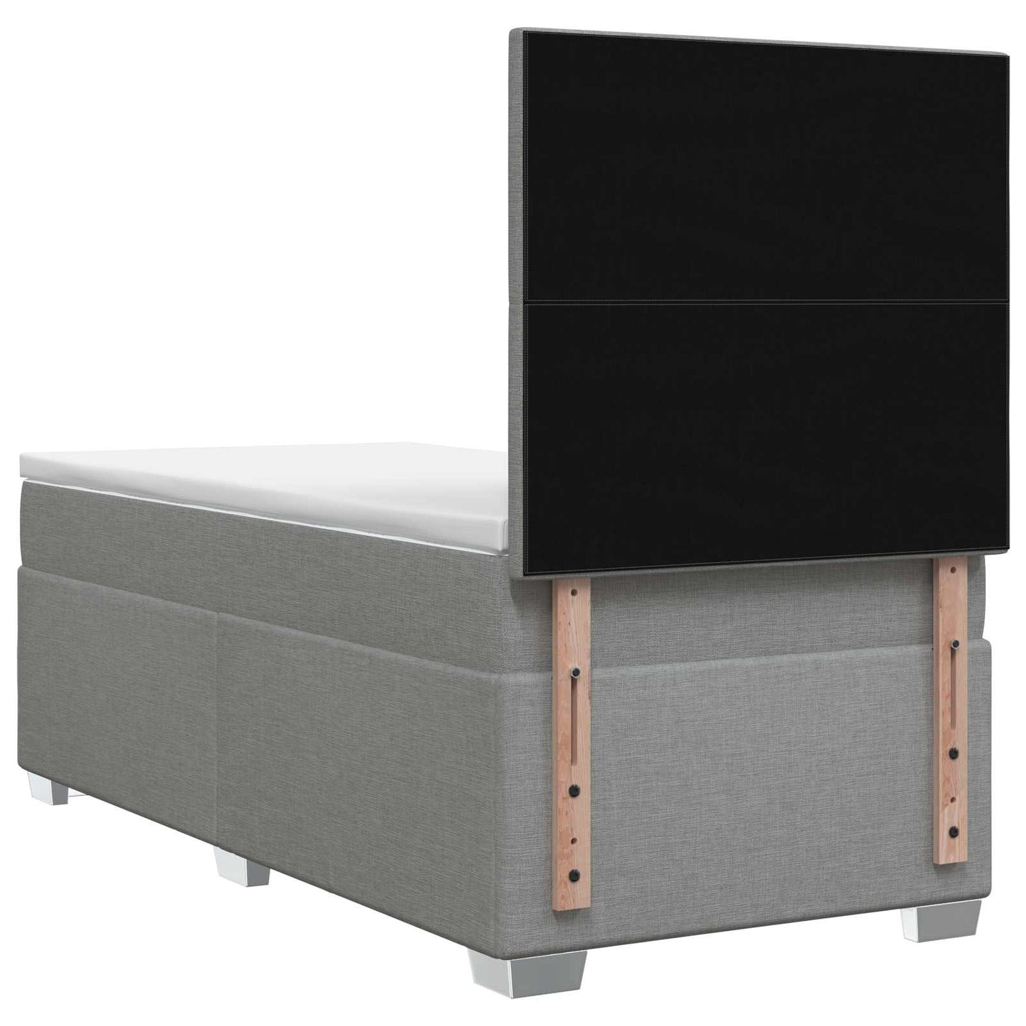 Boxspringbett mit Matratze Hellgrau 90 x 200 cm Stoff