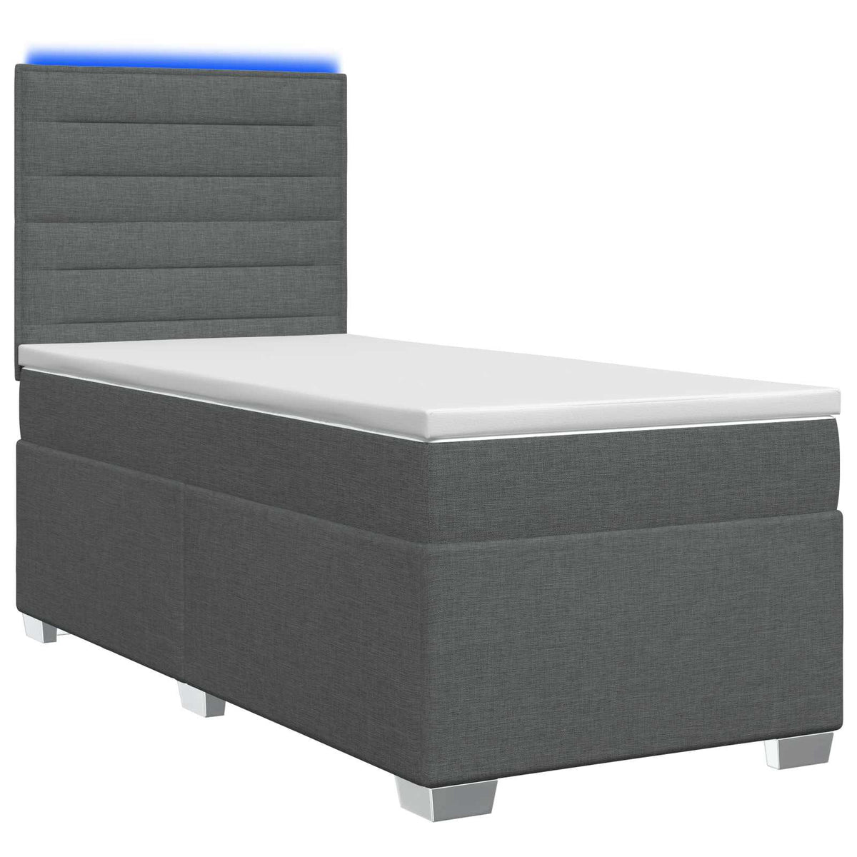 Boxspringbett mit Matratze Dunkelgrau 100 x 200 cm Stoff