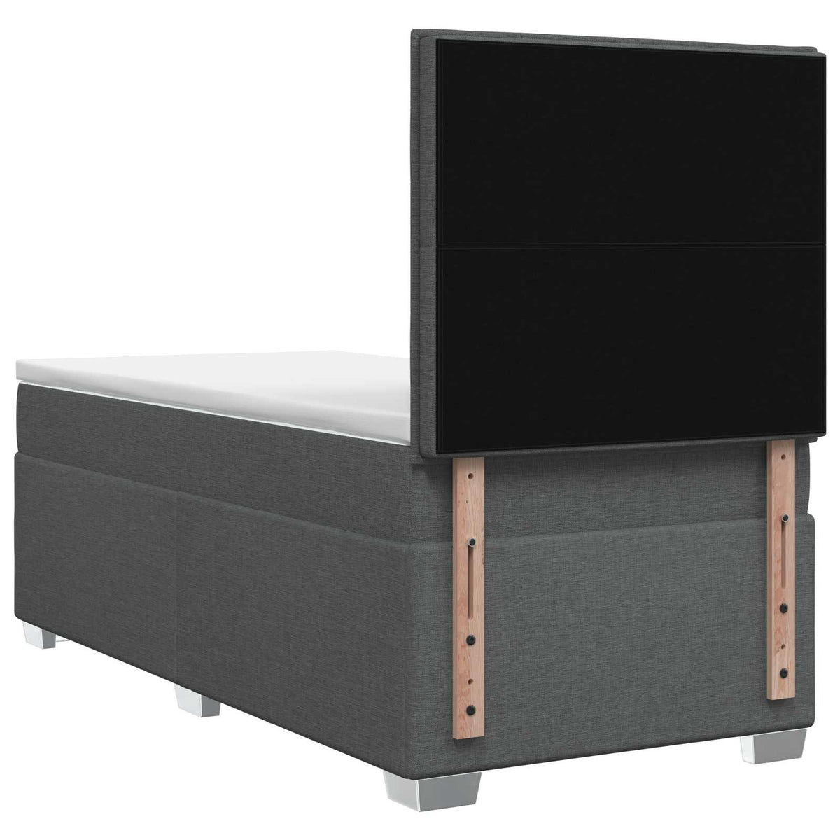 Boxspringbett mit Matratze Dunkelgrau 100 x 200 cm Stoff