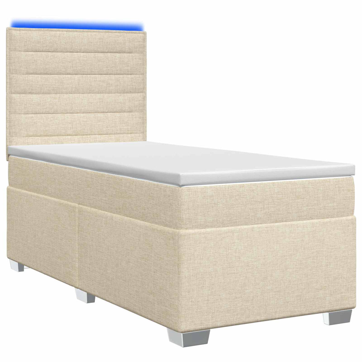 Boxspringbett mit Matratze Creme 100 x 200 cm Stoff