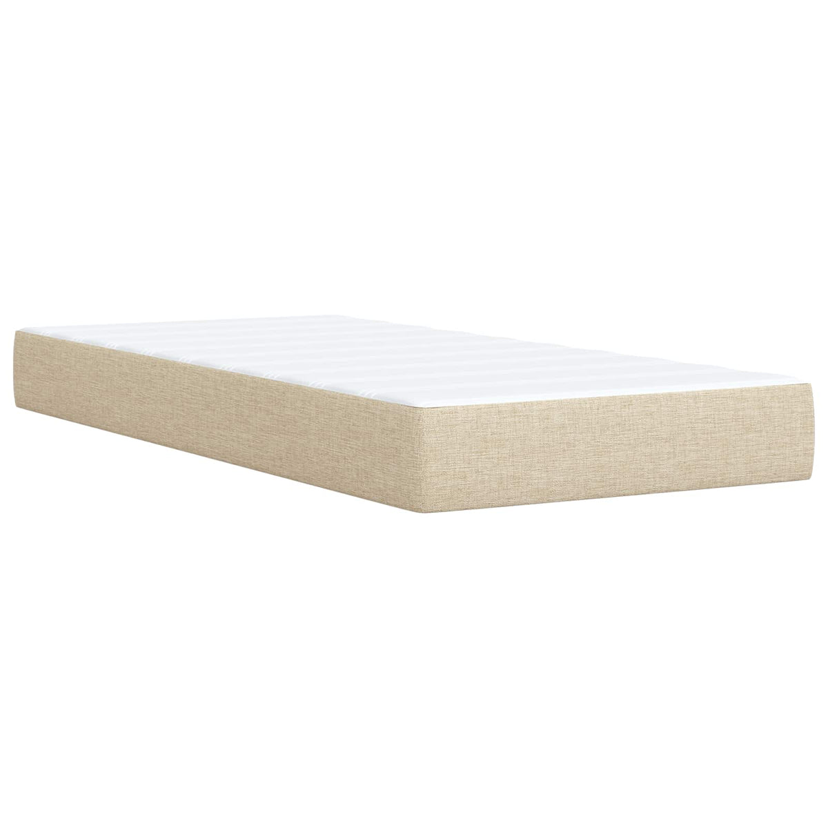 Boxspringbett mit Matratze Creme 100 x 200 cm Stoff