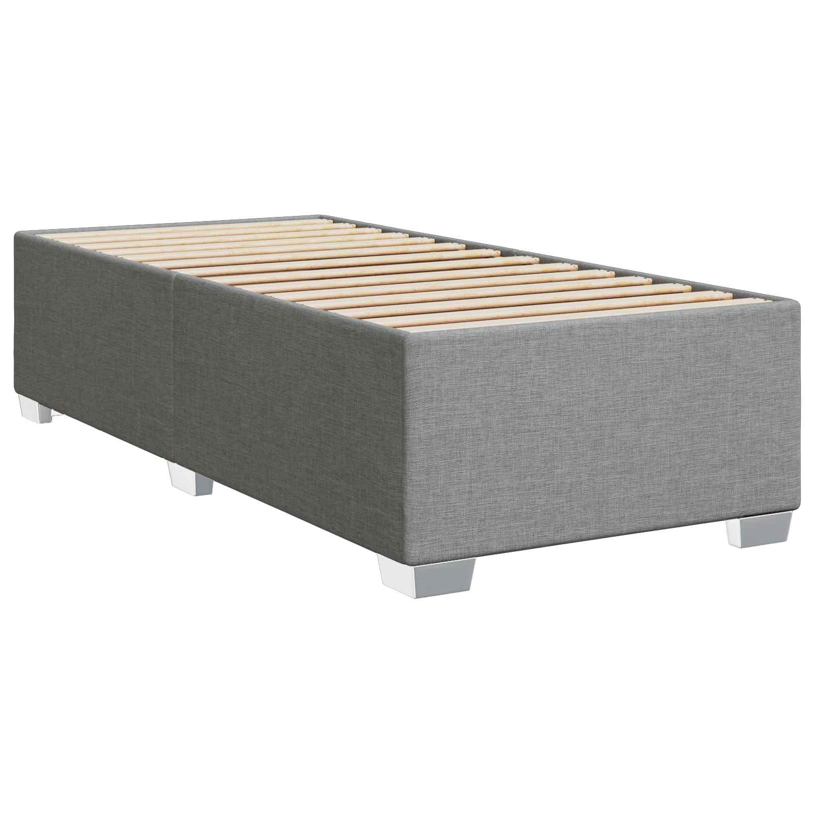 Boxspringbett mit Matratze Hellgrau 100 x 200 cm Stoff