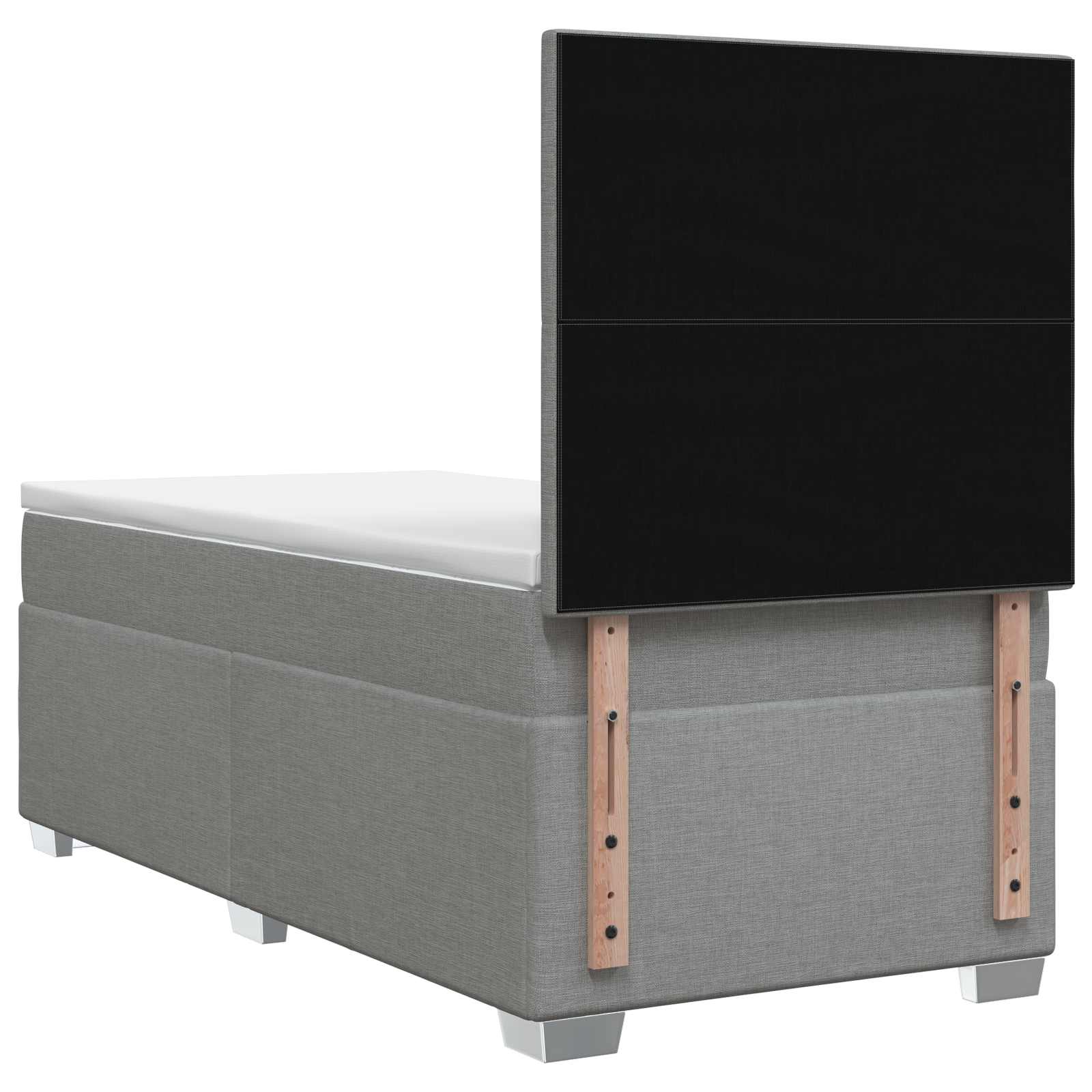 Boxspringbett mit Matratze Hellgrau 100 x 200 cm Stoff