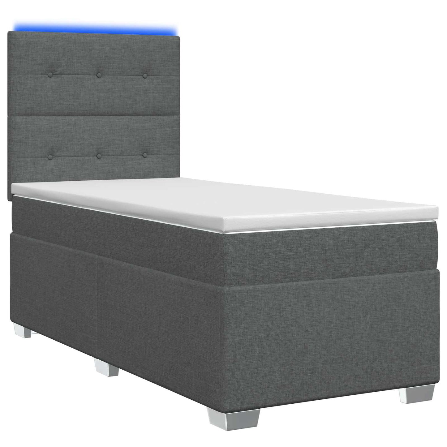Boxspringbett mit Matratze Dunkelgrau 100 x 200 cm Stoff