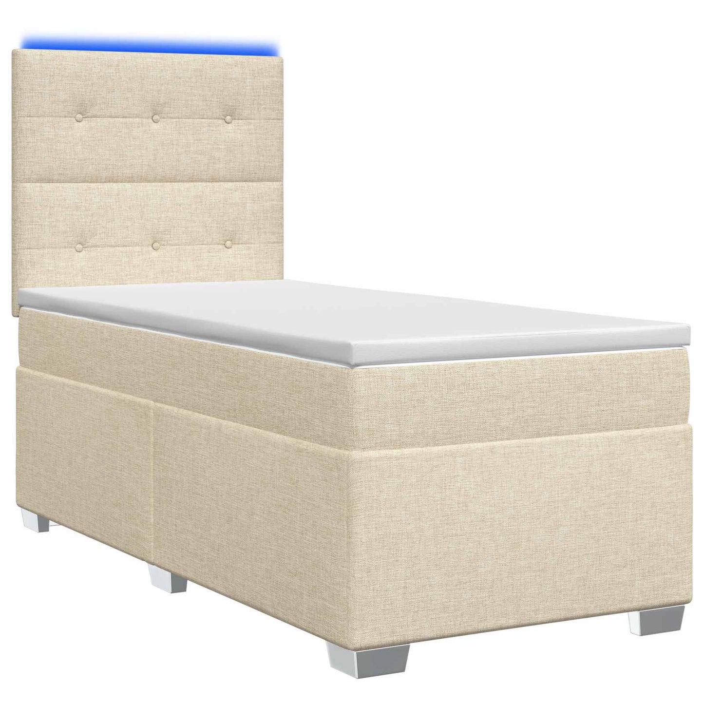 Boxspringbett mit Matratze Creme 100 x 200 cm Stoff
