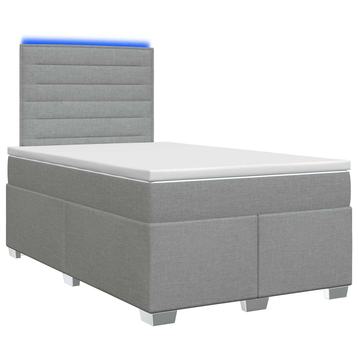 Boxspringbett mit Matratze Hellgrau 120 x 190 cm Stoff