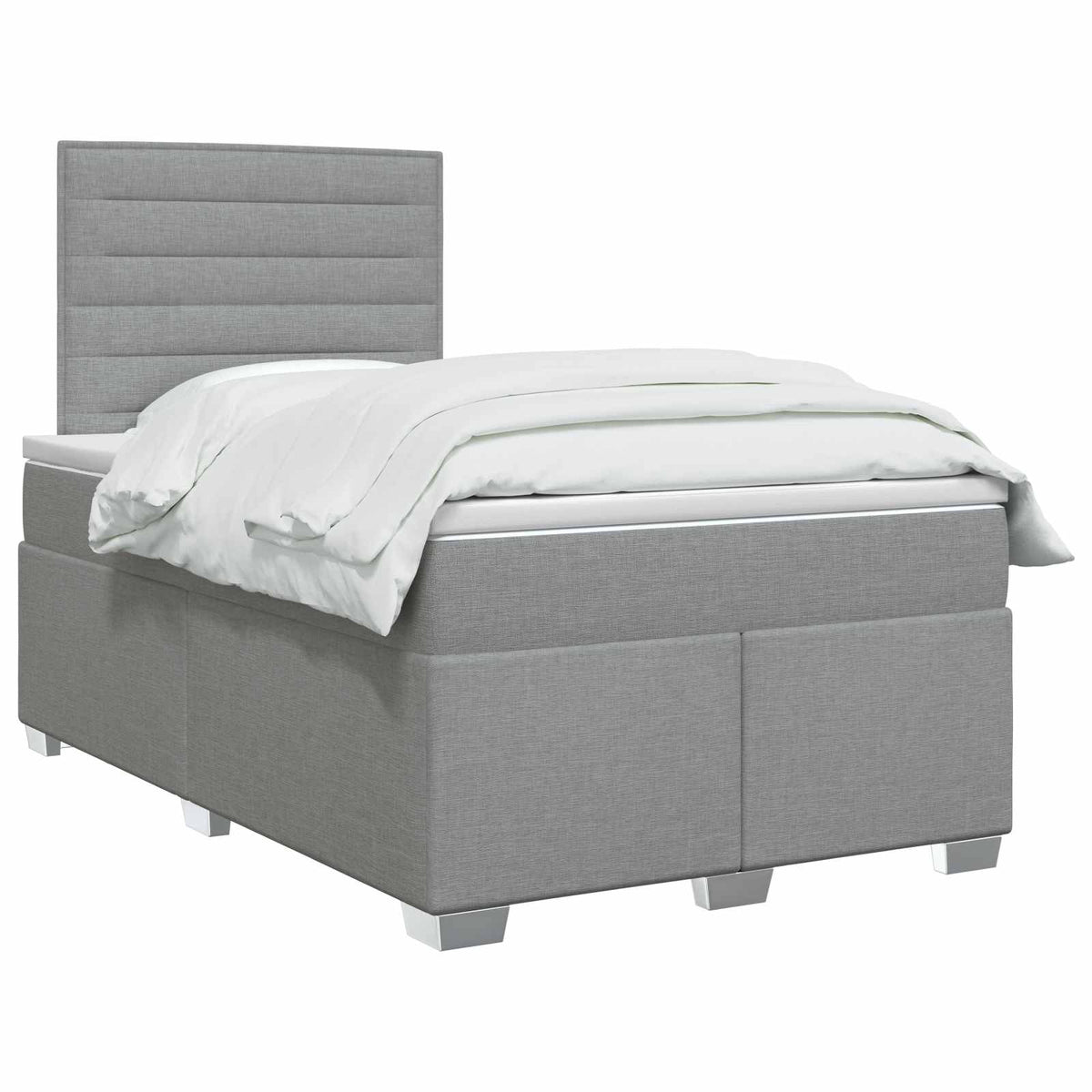 Boxspringbett mit Matratze Hellgrau 120 x 190 cm Stoff