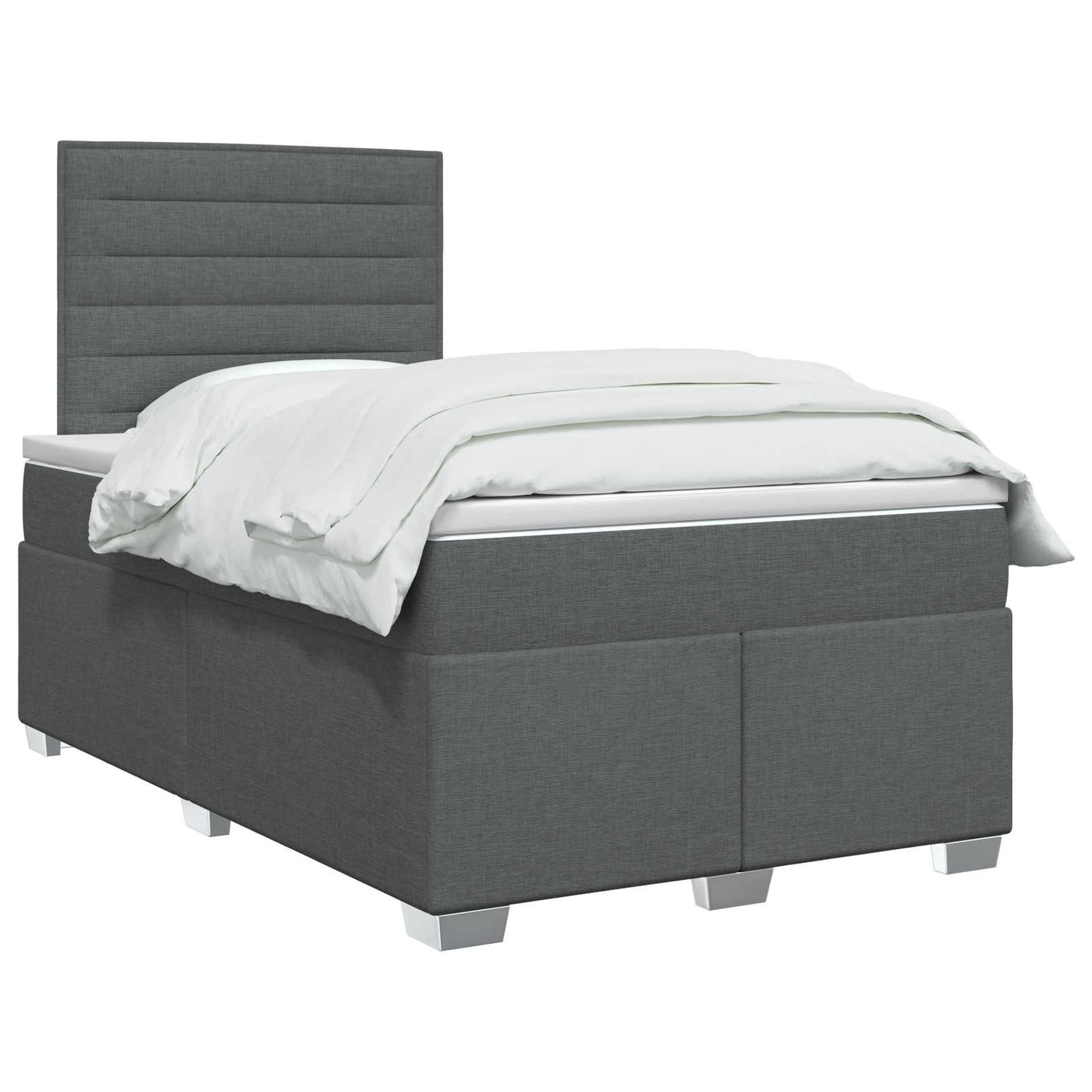 Boxspringbett mit Matratze Dunkelgrau 120 x 190 cm Stoff