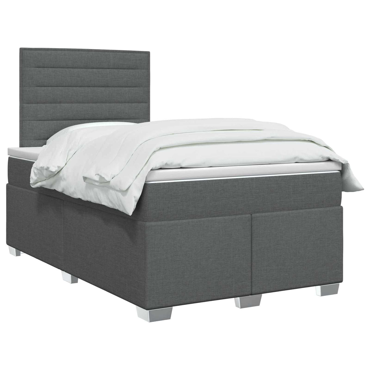 Boxspringbett mit Matratze Dunkelgrau 120 x 190 cm Stoff