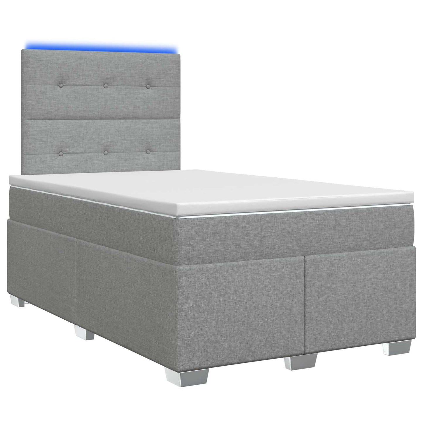 Boxspringbett mit Matratze Hellgrau 120 x 190 cm Stoff