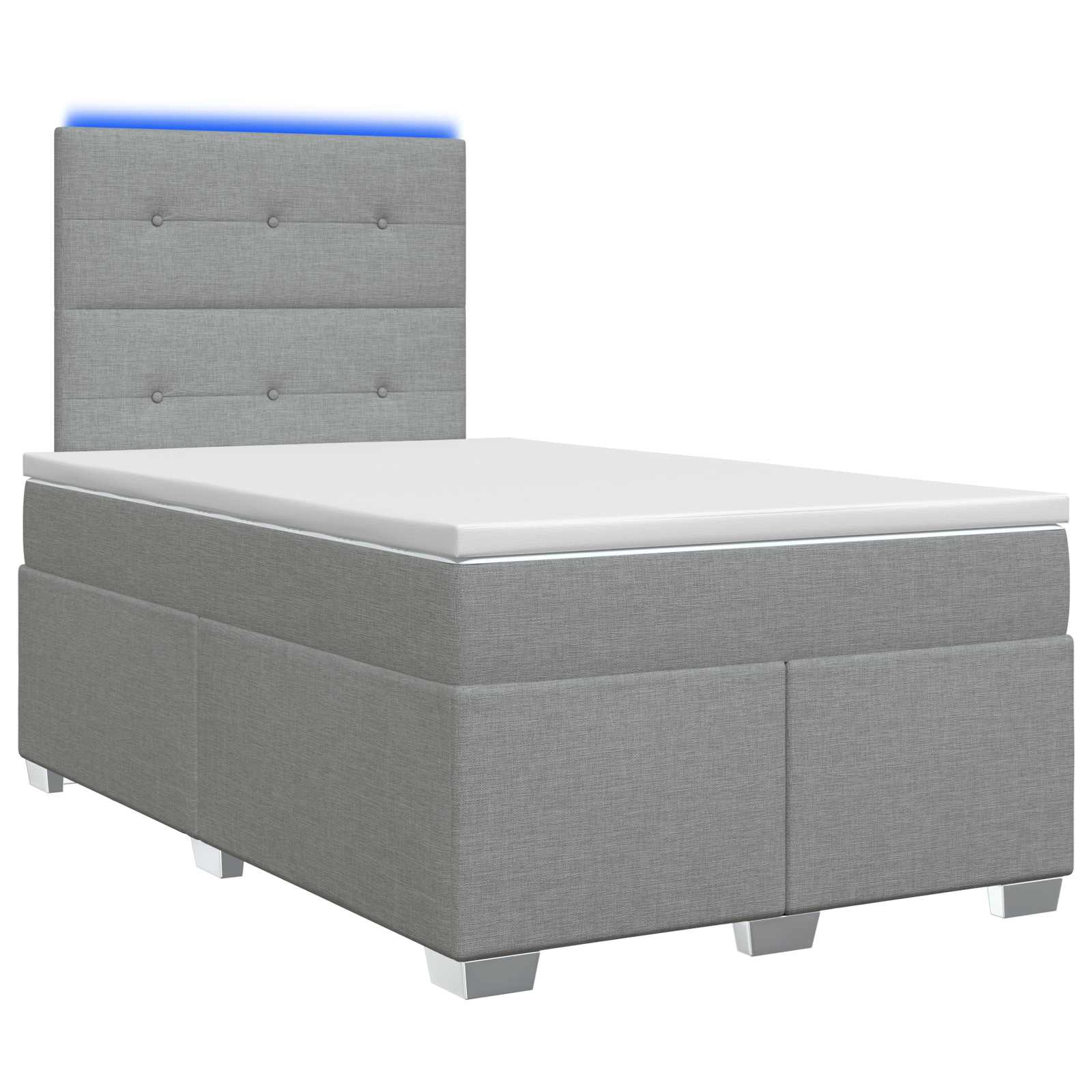 Boxspringbett mit Matratze Hellgrau 120 x 190 cm Stoff