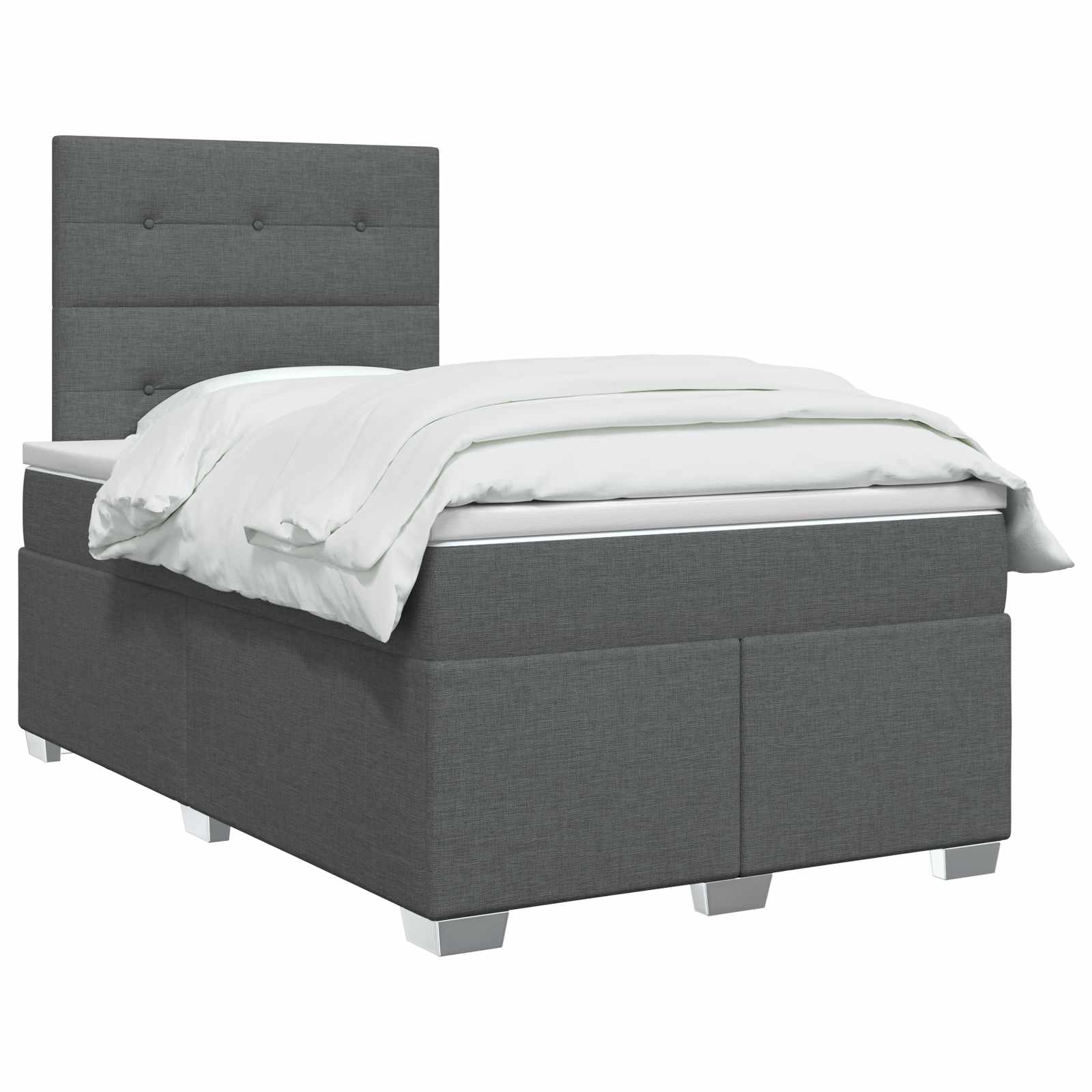 Boxspringbett mit Matratze Dunkelgrau 120 x 190 cm Stoff