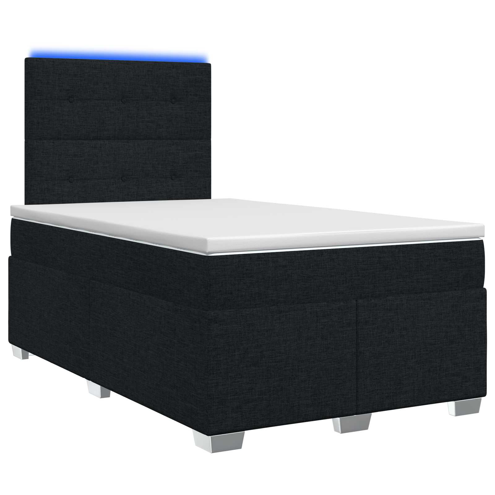Boxspringbett mit Matratze Schwarz 120 x 190 cm Stoff