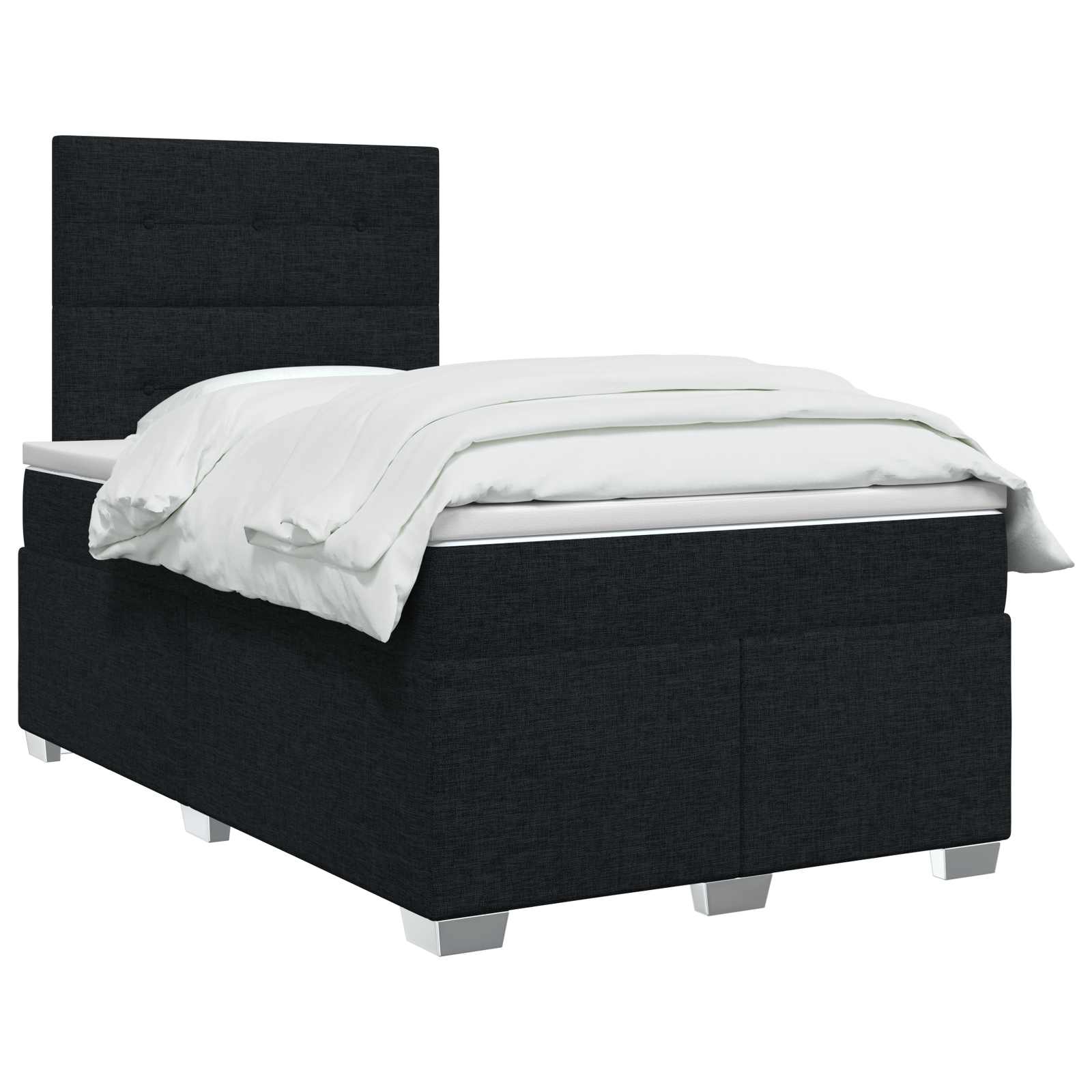 Boxspringbett mit Matratze Schwarz 120 x 190 cm Stoff