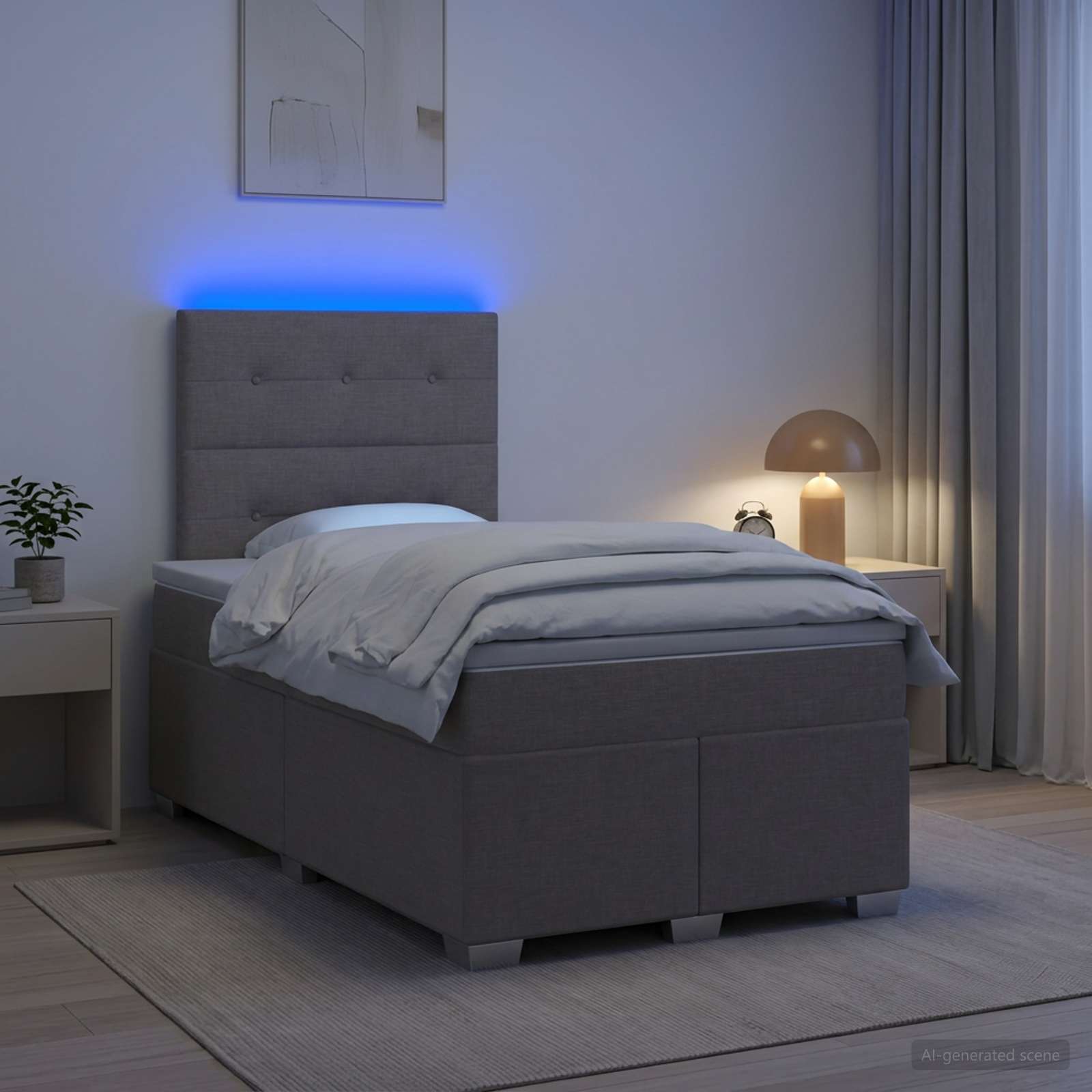Boxspringbett mit Matratze Taupe 120 x 190 cm Stoff