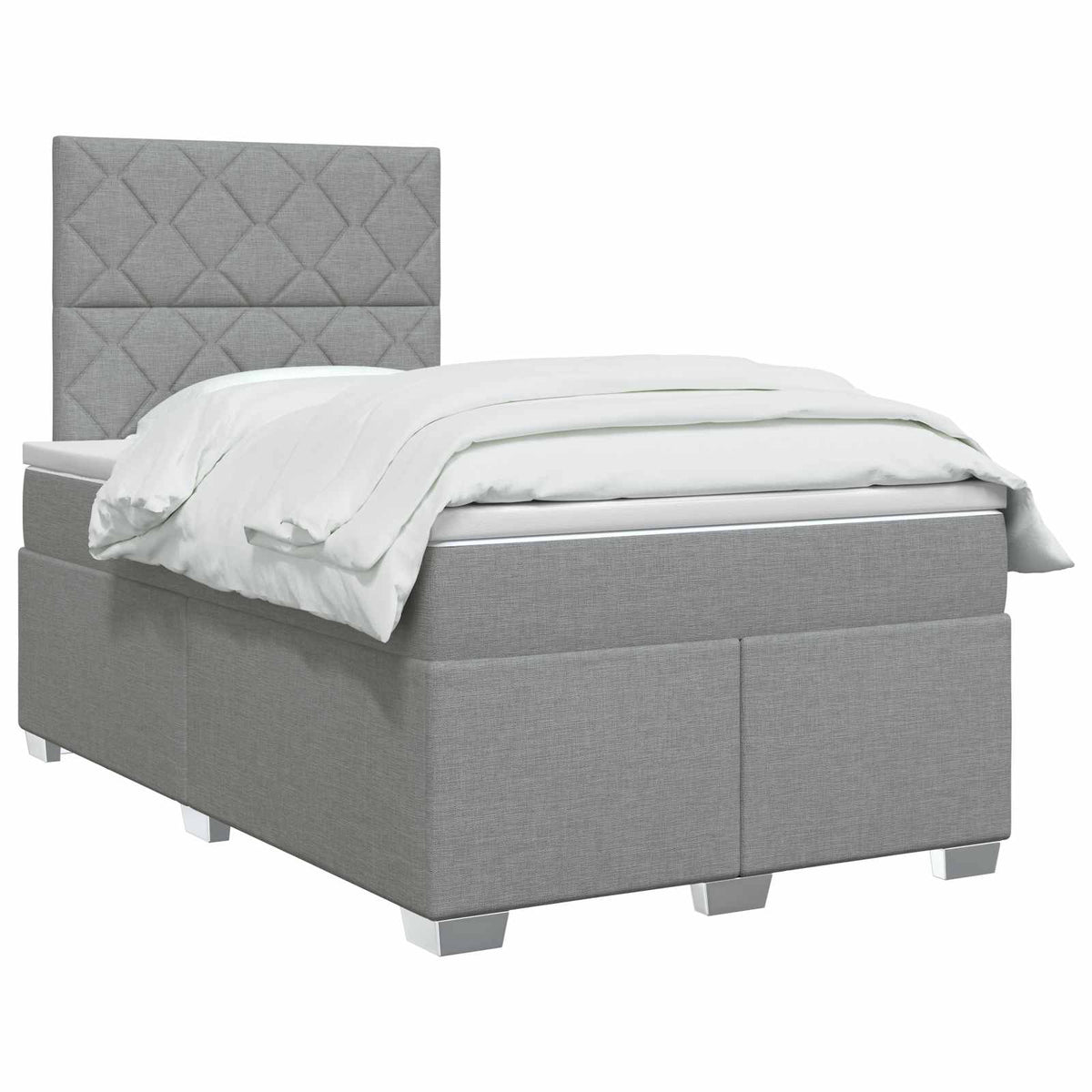 Boxspringbett mit Matratze Hellgrau 120 x 190 cm Stoff