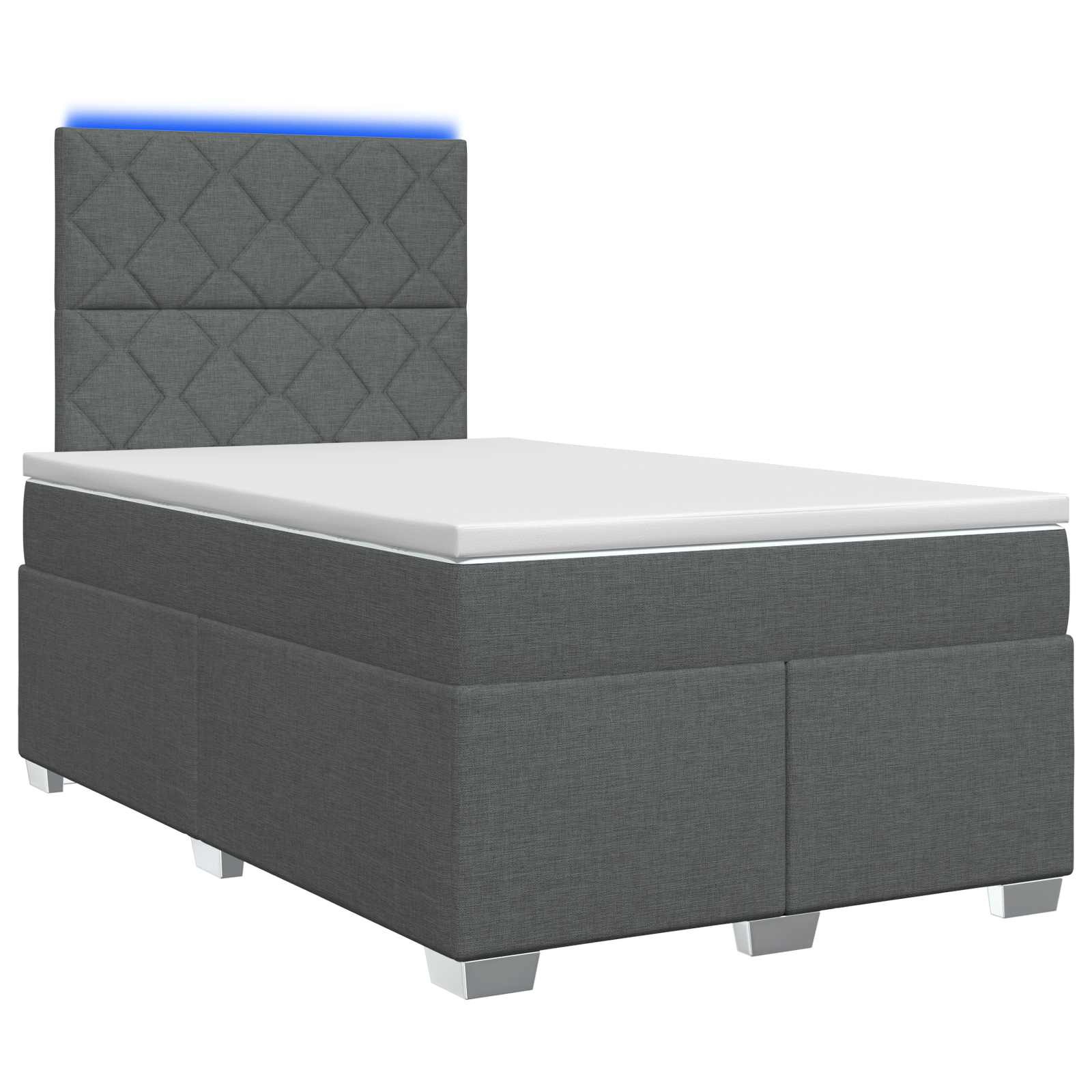 Boxspringbett mit Matratze Dunkelgrau 120 x 190 cm Stoff