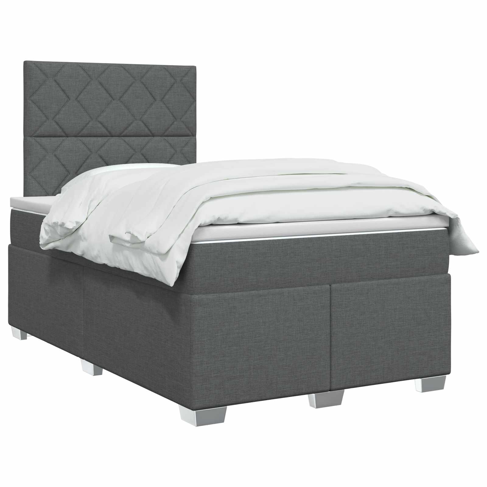 Boxspringbett mit Matratze Dunkelgrau 120 x 190 cm Stoff